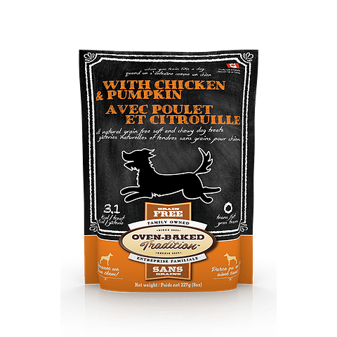 OVEN BAKED TRADITION DOG TREAT CHICKEN AND PUMKIN 227 G (8 oz)