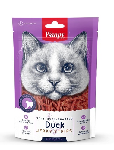 Soft Duck Jerky Strips for Cats